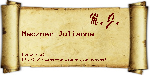 Maczner Julianna névjegykártya